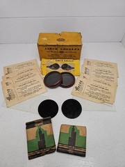 Vintage Welding Goggle Lenses Round Oxweld Type C 16 / 17 Arcos Sta-Kleer Cover