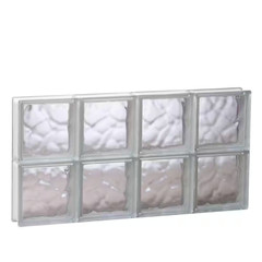 Clearly Secure Glass Block Window 31″ x 15.5″ Frameless Wave Pattern Non-Vented