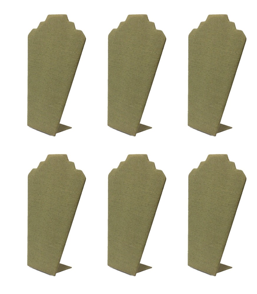 Green Jute Necklace Display Jewelry Chain Display Easel Stand (6 Pack) 12″