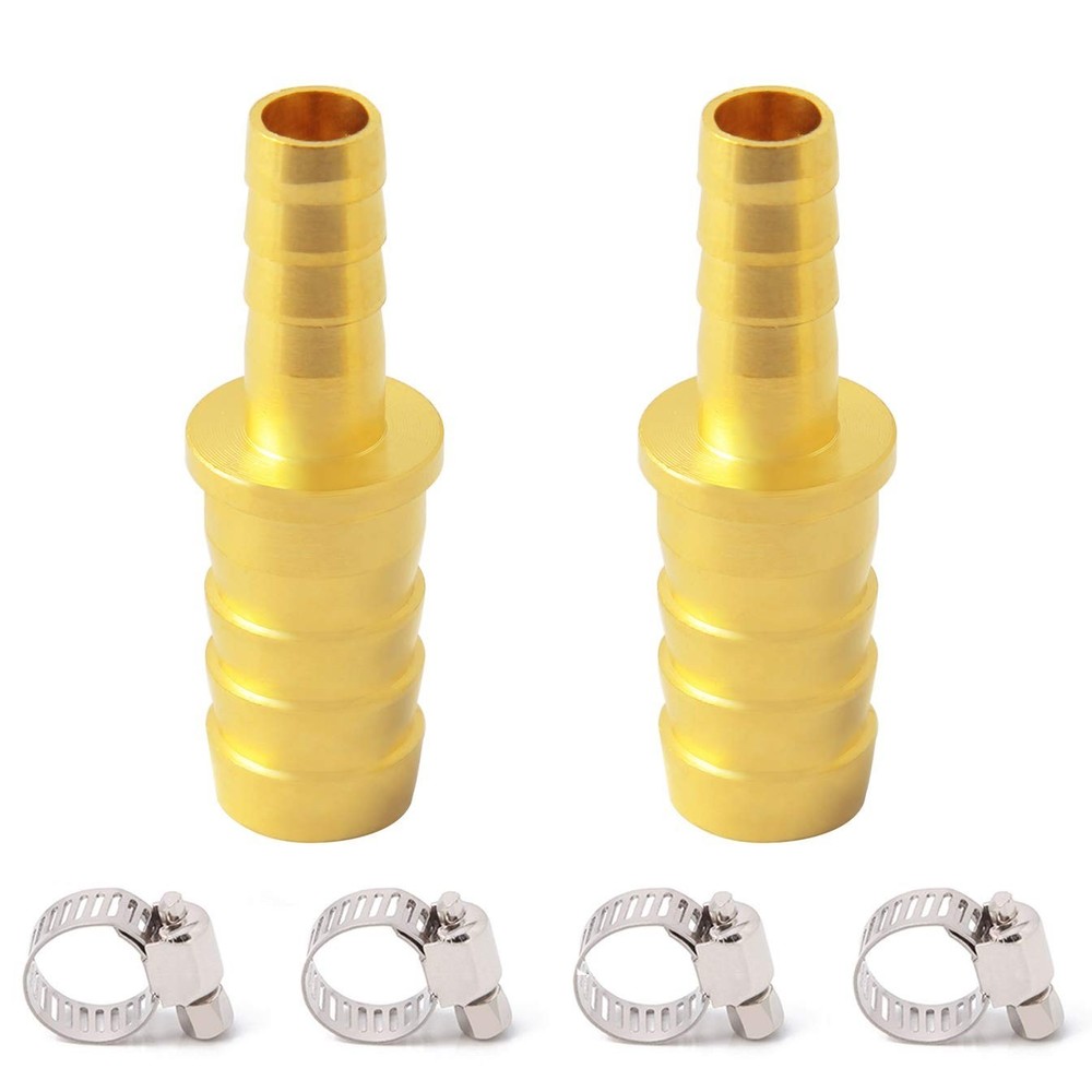 Brass Hose Barb Reducer, 3/8″ to 1/4″ Hose ID, Reducing Barbed Coupler