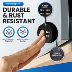 Combi-Cam 7803S 4-Dial Secure Combination Cabinet Door Lock With 5/8″ Cylinder