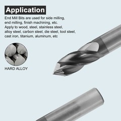 2PCS 1/2″ 4 FLUTE 90 DEGREE CARBIDE DRILL MILL – AlTiN COATED