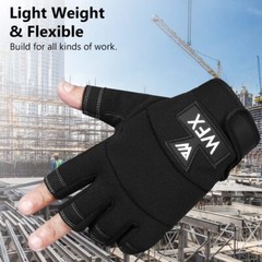 Tough Fingerless Performance Gloves Protection Work Gloves Padded Palm Halffinge