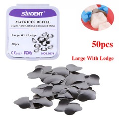 50Pcs Dental Matrices Bands Sectional Contoured Metal Matrix bands S/M/L