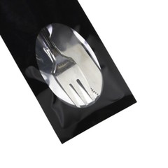 New Flat Glossy Black Open Top Mylar Bags Pouches with Window Variety Quantity