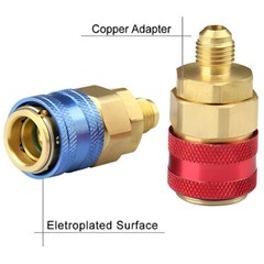 A/C R134a Quick Coupler Adapter Car High & Low Side HVAC SAE Male Flare Fitting
