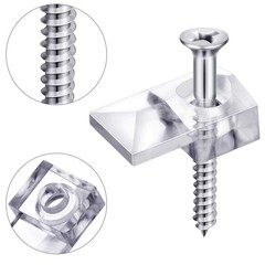 Blulu 20 Pack Mirror Holder Clips, Offset 21 mm / 0.83 inches, gray or silver