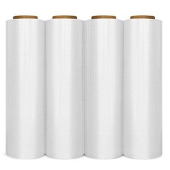 4 Rolls 18″ x 1500′ 80 Gauge Pallet Wrap Stretch Film Hand Shrink Wrap Clear NEW