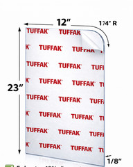 TUFFAK Polycarbonate Sheet 1/8in 12″ x 23″ Peel-off Film New FREE SHIPPING