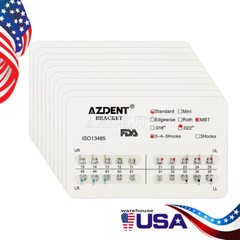 AZDENT Dental Orthodontic Metal Brackets Braces Standard MBT.022 Hooks 345