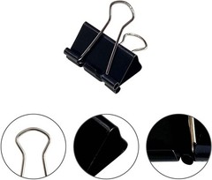 40Pcs Medium Binder Clips 1.25 Inch Black Paper Clamps Office School Supplies