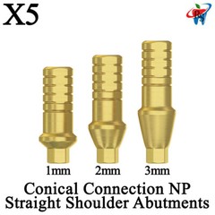 Dental Straight Shoulder Abutment Conical Connection NP Narrow Platform 5pcs