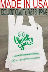 THANK YOU T-Shirt Bags 11.5″ x 6.5″ x 21″ White Plastic Shopping bag 100- 1000