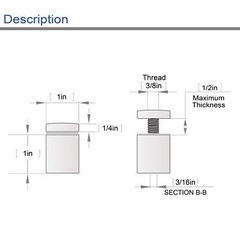 20-Pack Standoff Screws (1 in. Dia x 1 in. L), Stainless Steel Standoff Mounting