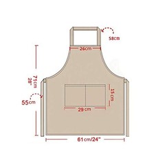 Total 6PCS White Apron for Women Adult Unisex Plain Color Bib aprons with 2 F…