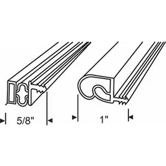Zoro Select 900-9000Sbg-25 Door Weatherstripping, Beige, 6 13/16 Ft L,