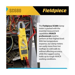 Fieldpiece SC680 Clamp Meter – Wireless Power Multitester for HVACR Professio…