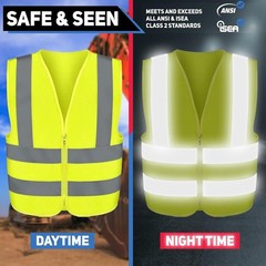 Lightweight X-Large Safety Vest – Sleeveless, Machine Washable & High Visibility