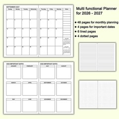 A5 Calendar Planner Jan 2026 – Dec 2027, Travelers Notebook Inserts for 2 Yea