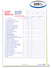 27 POINT VISUAL INSPECTION CAR SHEET 2 PART FORM #27 POINT 100 PER PACK DEALER