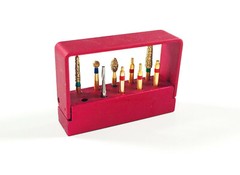 Dental Golden Diamond Burs SS Handle For Polish Reverse Preparation Kit 9pcs/Box
