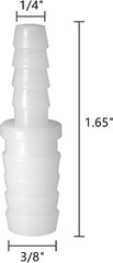5Pcs Plastic Hose Barb Reducer Fitting, 3/8″ to 1/4″ Hose Barb Union Adapter Con