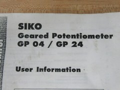 Siko GP24-0061 Geared Potentiometer GP240061