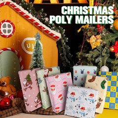 Christmas Poly Mailers 6×9 Inch 100 Pcs – Heavy Duty Tear-Proof Mailings Enve…