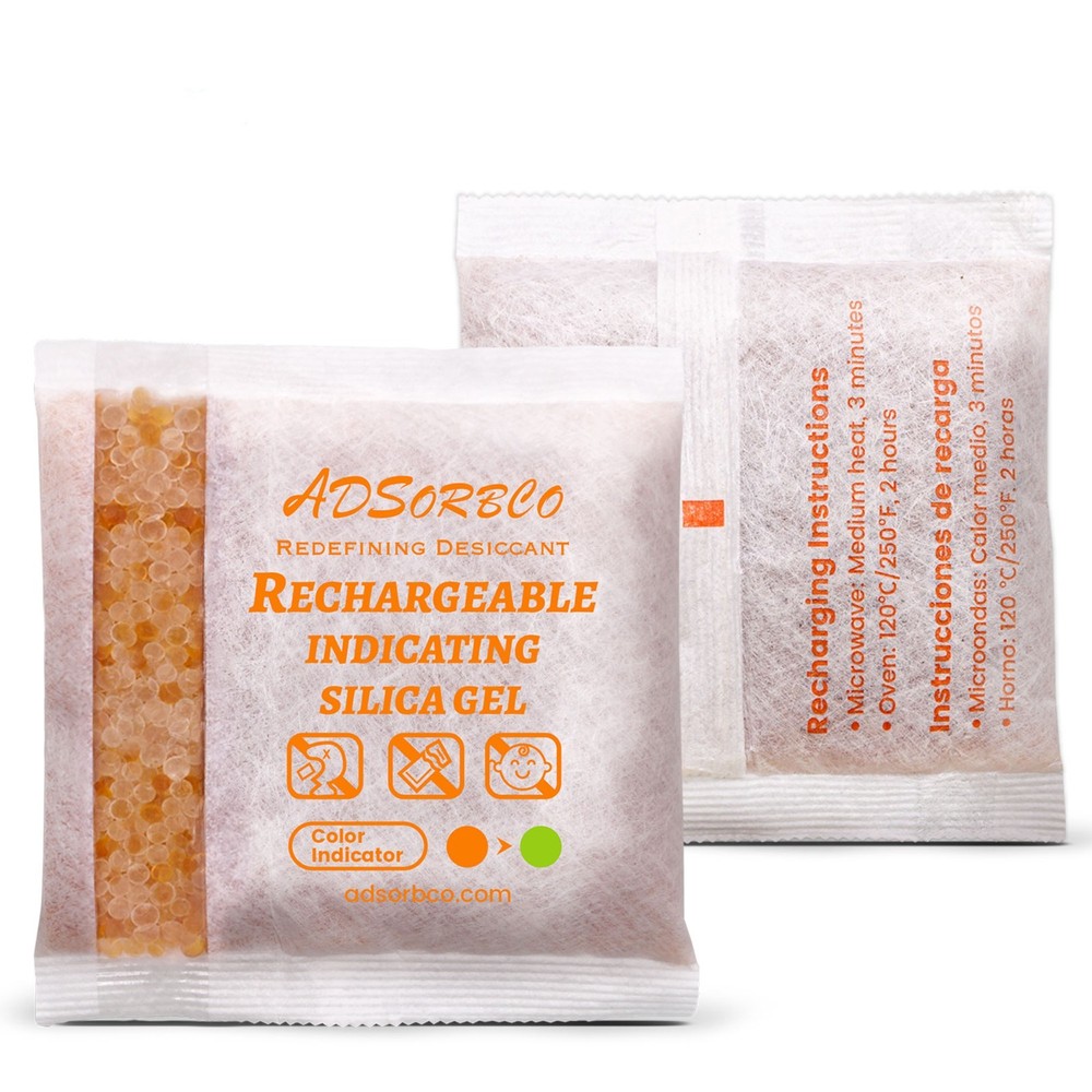 (200 Gram 3 Packages) Adsorbco Rechargeable Silica Gel Packets