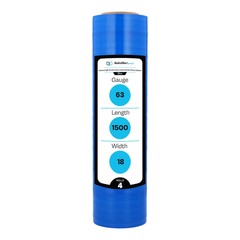 Dark BLUE Hand Stretch Wrap Cast Narrow Banding 18″x1500′ 63 Ga 4 Rolls
