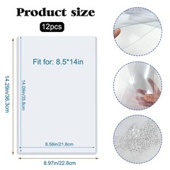 12 Pack 8.5″ x 14″ Rigid Print Protectors Clear Waterproof Hard Plastic Page …