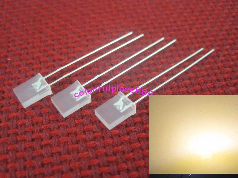 1000pcs 2x5x7mm Warm White Diffused Rectangle Rectangular LED Leds Lights