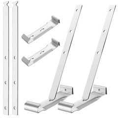 Blulu 25 Sets 5″ Aluminum Roof Gutter Hanger with Straps for Fixing Silver