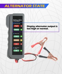 12V Car Battery Tester Automotive Battery Alternator Tester with LED Indicator