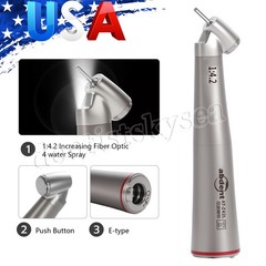 abdent 45° Angle Head Contra Angle LED Optic 1:4.2 Handpiece Inner Water Spray