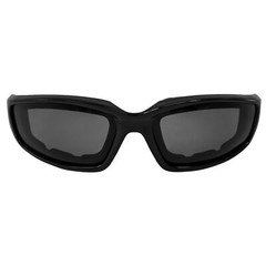 Birdz Eyewear Oriole Padded Motorcycle Glasses Black Frame Polarized Smoke Lens