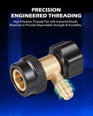 R134a Adjustable Quick Coupler Set H/L Pressure w/1/4″ Male Flare for AC Service