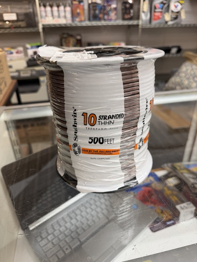 Southwire 10 AWG Stranded THHN Copper Wire Brown 500 ft Spool