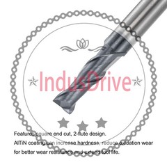 3.5mm Dia 4mm Shank 50mm Long HRC45 Carbide AlTiN Coated 2 Flute Square End Mill