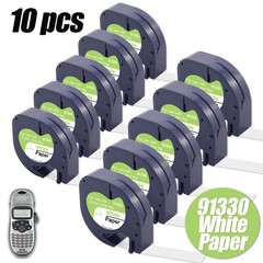 10PK Dymo LetraTag Refill 91330 Paper White Label Tape 12mm 1/2” LT-100H XR XM