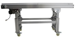 Electric 59×11.8in Food Grade PU Belt Conveyor 110V Speed&Height Adjustable 120W