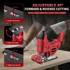 CISIVIS Jigsaw for Milwaukee 18V Battery, Cordless Jig Saw Tool, Brushless Motor