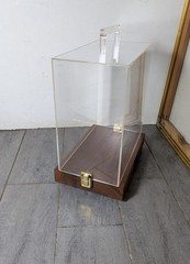 Vintage Acrylic & Wood Swivel Retail Display Case Countertop Showcase Box C37