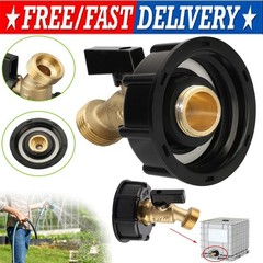 275 330 Gallon IBC Tote Water Tank Adapter 2″ Brass Hose Faucet Valve Connector