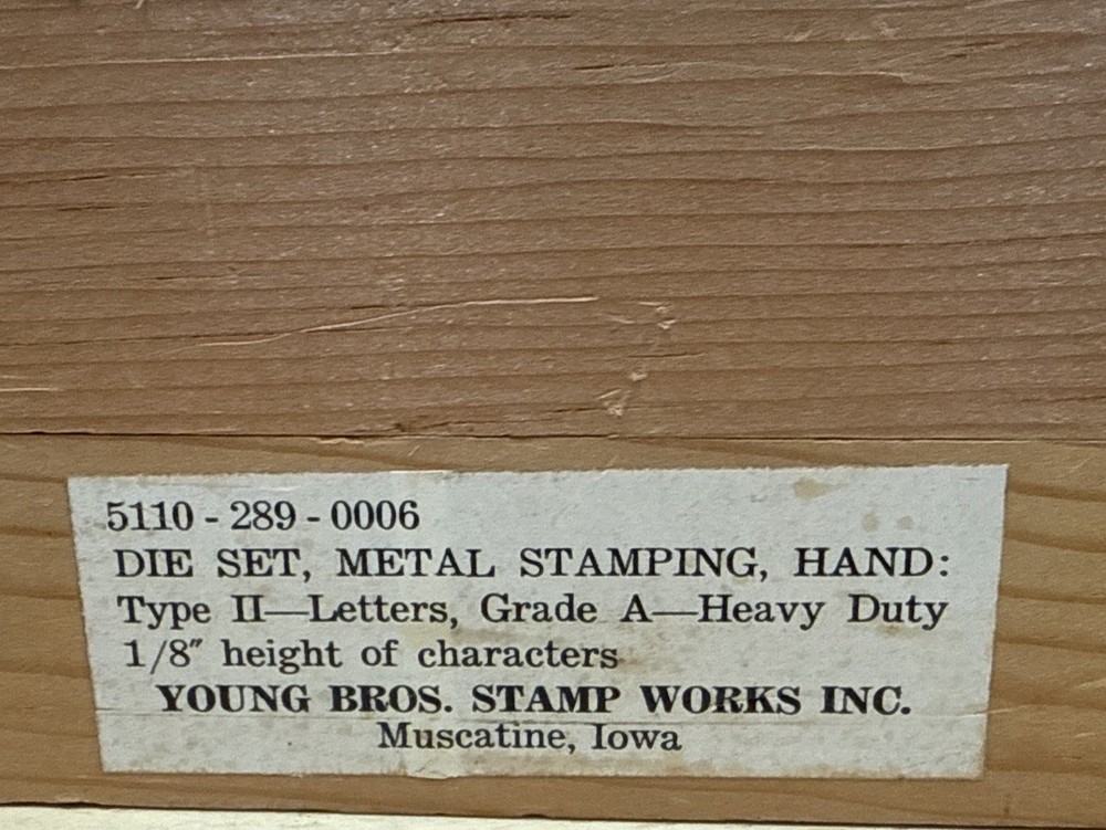 YOUNG BROS STAMP WORKS, Letters, 1/8 inch, HEAVY DUTY