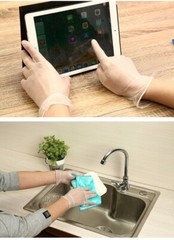 Disposable Vinyl Gloves Latex & Powder Free Clean Food Safe 100 / Box Large size