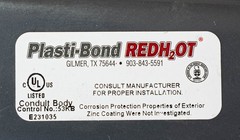 Lot of 2 Plasti-bond REDH2OT PVC Coated 53KB T’s Conduit Body 1″ With covers