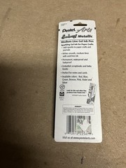 Pentel Sunburst Metallic Gel K908BP2X Gold Gel Ink Pens, Pack of 2