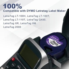 5PK Compatible Dymo LetraTag Refill 16952 12mm Clear Plastic Label Tape LT-100H