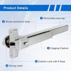 Panic Bars for Exit Doors Hardware Push Bar Door Push Bar Device Lock Aluminum E